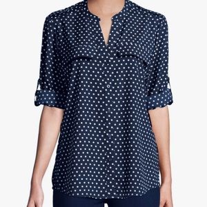 Calvin Klein Polka Dot Button-down Top